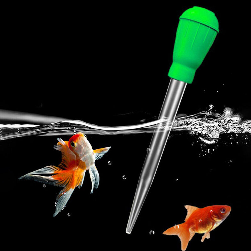 Manual Fish Tank Aquarium Feed Water Changer Mini Suction Pipe Tool (Green)
