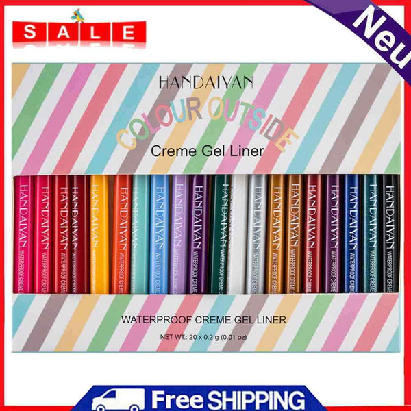 20pcs Colorful Eyeliner Gel Quick Dry Long Lasting Eyes Makeup Waterproof Sets