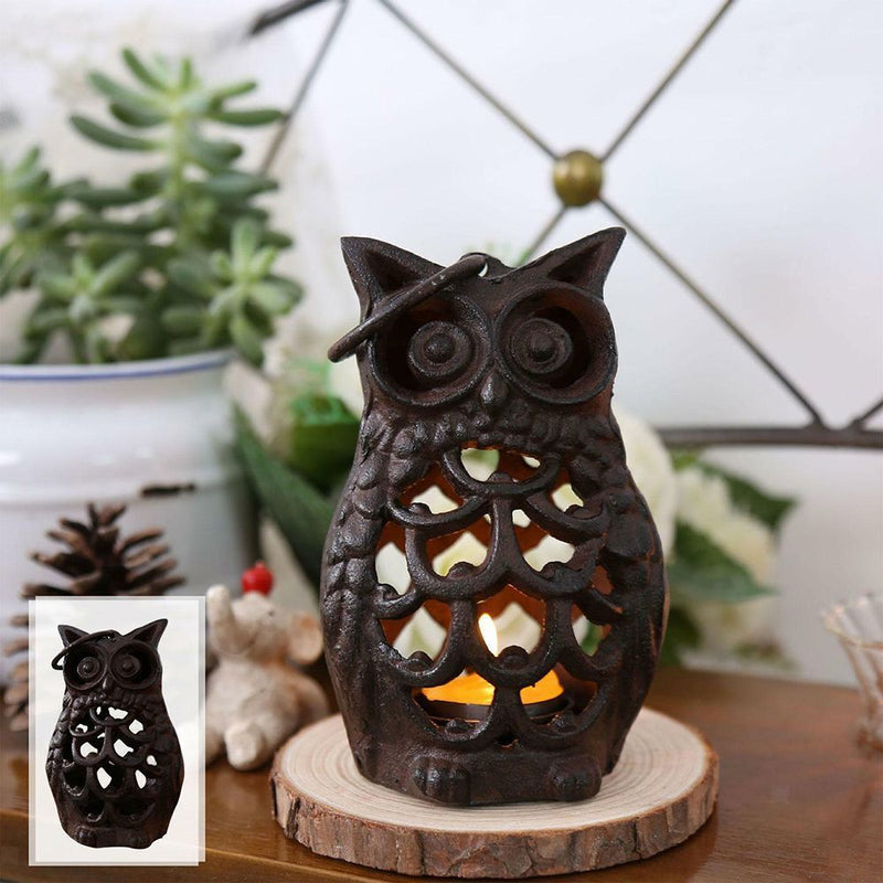 Decoration Owl Candle Holder Wrought Iron Craft Candelabra Plate Candlestick