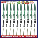 40pcs Lead Clips Quick Change Swivels Tail Rubber Tubes Anti Knot Sleeves K