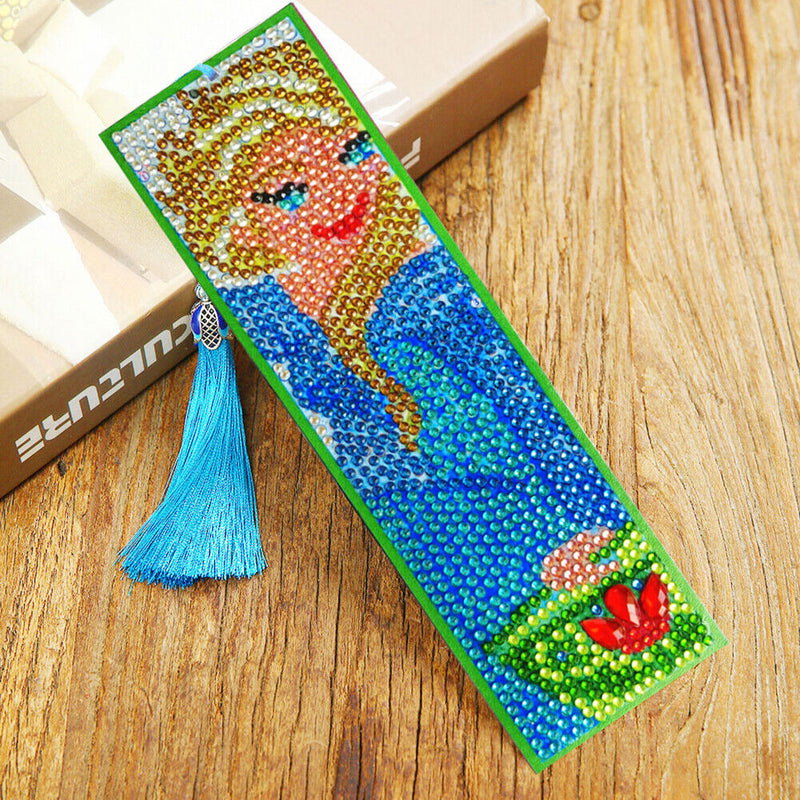 DIY Diamond 5D Bookmark Leather Tassel Special Shape Rhinestone Painting Kit