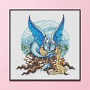 14CT Counted Full Cross Stitch DIY Cartoon Dragon Hand Paint Room Decor 40x40cm
