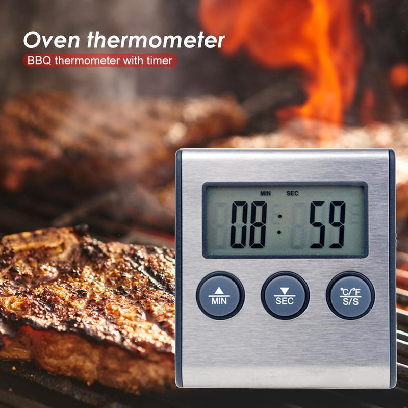 Kitchen Cooking Digital BBQ Meat Thermometer Grill Stainless Steel Probe