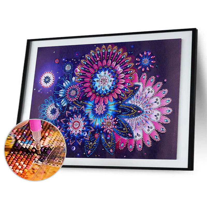 5D DIY Special Shaped Diamond Painting Gorgeous Flowers Cross Stitch Mosaic