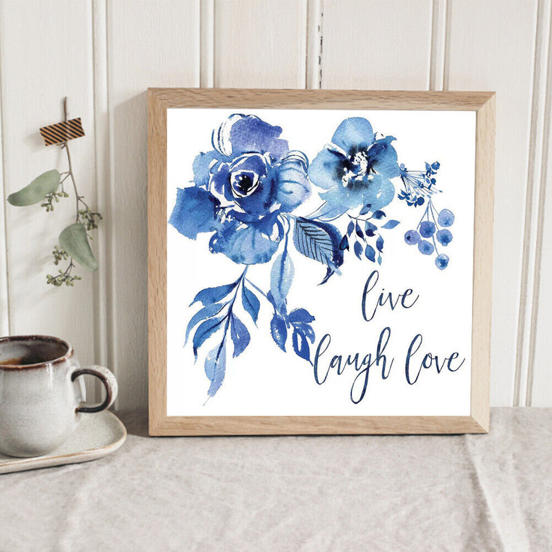 Ink Blue Rose Oil Paint By Numbers Kit DIY Acrylic Painting on Canvas Frame
