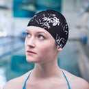 Swimming Caps Women Men Waterproof Ear Hair Protection Swim Hat (Black) Newly