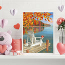 Frameless Oil Paint By Numbers Lake Scene DIY Canvas Picture Craft Kit
