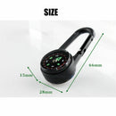 Hook Key Ring Double Sided 3 in 1 Compass Thermometer Carabiner Metal Compasses