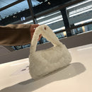 Female Fluffy Fashion Pure Color Shoulder Bag Mini Mobile Phone Underarm Bag