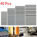 40pcs Mini Drill HSS Bit 0.5mm 2.0mm Straight Shank Twist Drill Bits Set