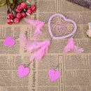 DIY Feathers Peach Heart Crafts Dreamcatcher Handmade Dream Catcher Net