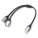 2 in 1 USB Data Hub Power Adapter Y Splitter USB Charging Power Extension Cord