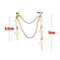 Drop Hip Hop Ladies Long Chain Stud Tassel Earrings Cross Earrings Multi-Layer