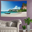 Fashionable Island Boat Wall Mounted Tapestry Home Bedroom Dorm Rug Decoration