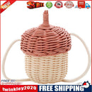 Bottle Shape Summer Kids Straw Shoulder Bag Beach Woven Girls Mini Purse
