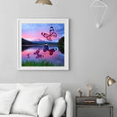 5D DIY Diamond Painting Butterfly Lake Full Round Drill Embroidery Craft Ki