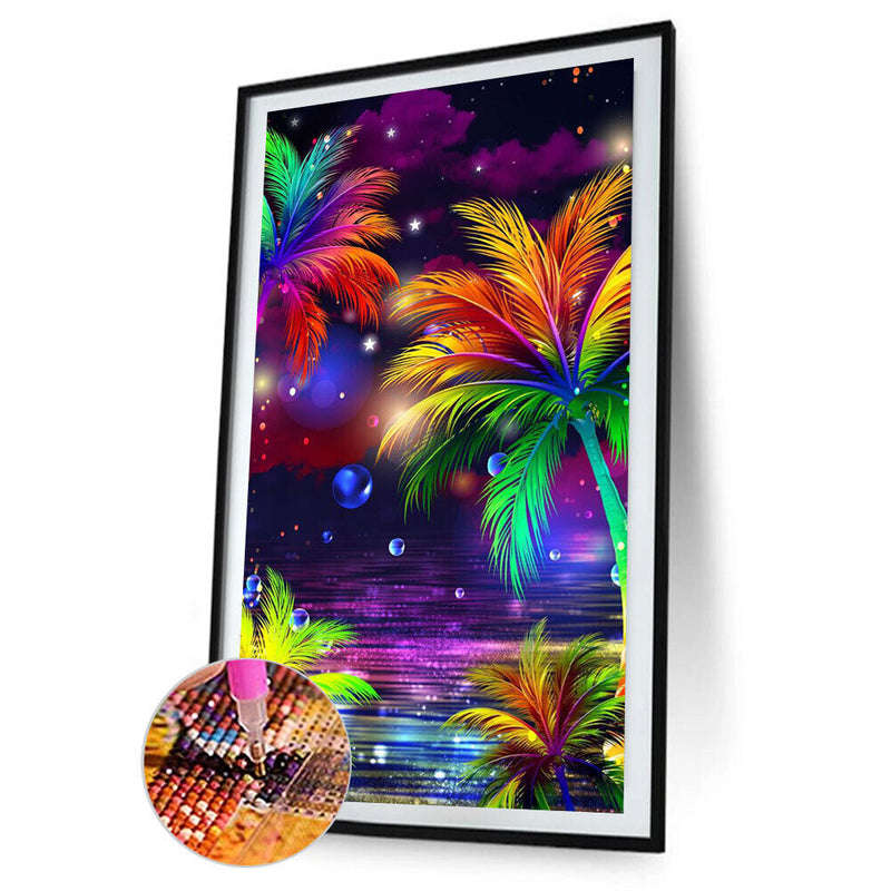 DIY Diamond Painting Kits Full Round Drill Coconut Tree Crafts Home Decoration