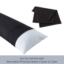 Full Body Pillowcase Sleeper Breathable Long Bed Throw Pillow Cover (Black)