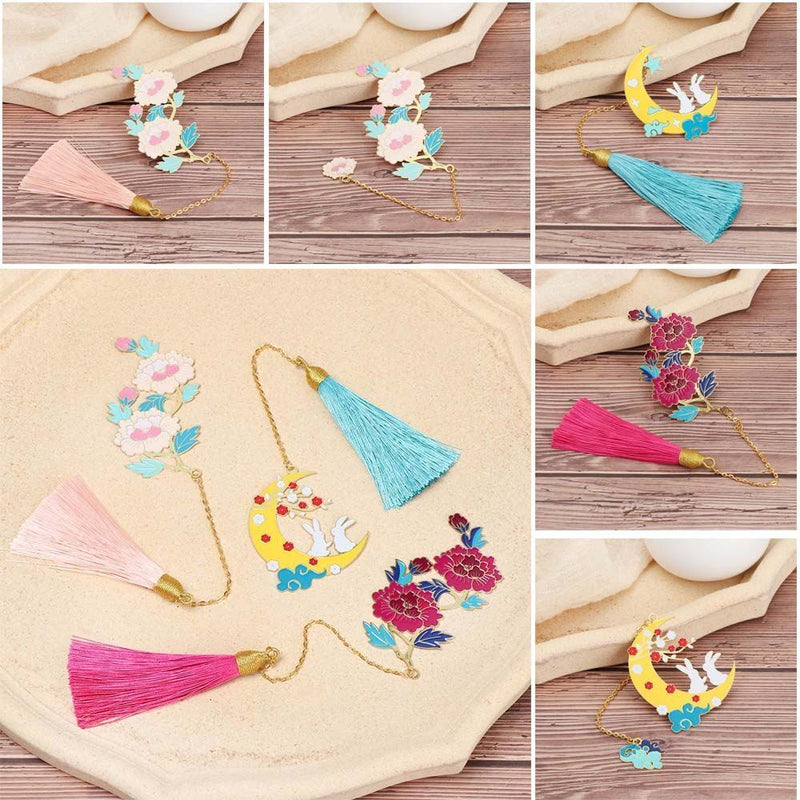 style Metal Tassel Tassel Book Clip Brass Bookmark Painted Pagination Mark