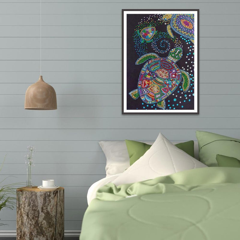 5D DIY Special Shaped Diamond Painting Sea Turtle Cross Stitch Kit Home Wall Art