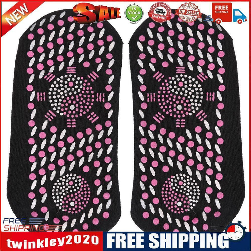Tourmaline Self Heated Socks Winter Magnetic Therapy Warm Socks (Black)