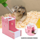 Hamster Automatic Water Fountain Drinker Food Feeder Playing Cage (Pink) Newly