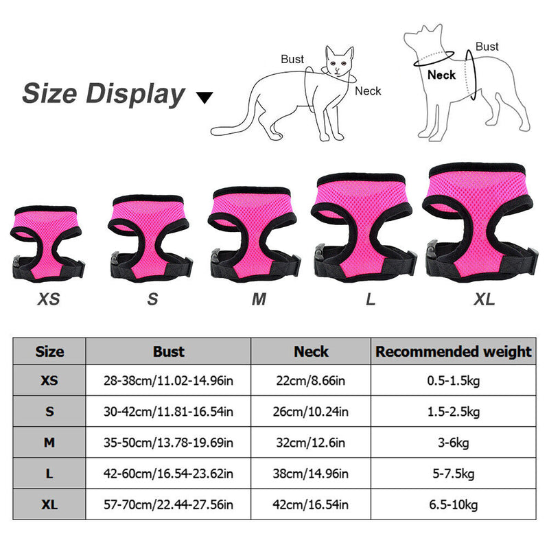 Reflective Cat Dog Collar Harness Comfortable Kitten Vest Harnesses for Training