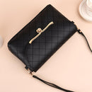 Fashion Elegant Diamond Lattice PU Handbags for Women Pure Flap Messenger Crossb