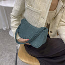 Fashion Women Corduroy Solid Color Underarm Bag Casual Small Purse Shoulder
