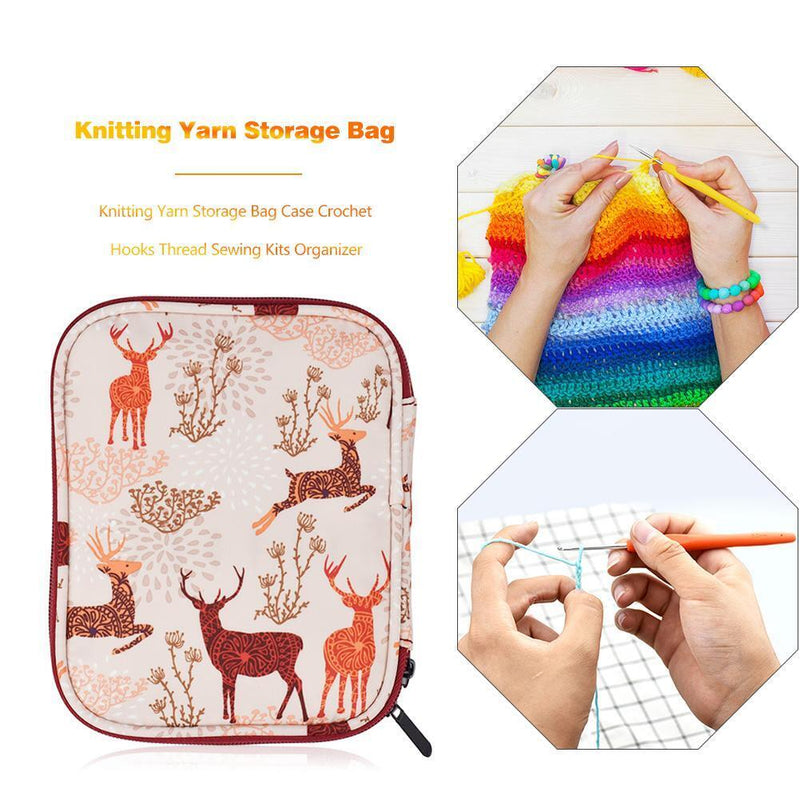 Knitting Yarn Storage Bag Case Crochet Hook Thread Organizer Holder Sewing