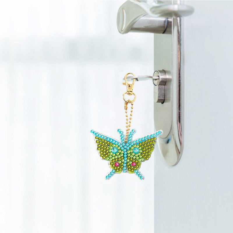 3pcs Mosaic Diamond Painting Keychain 5D DIY Rhinestone Keyring Kit (AA925)