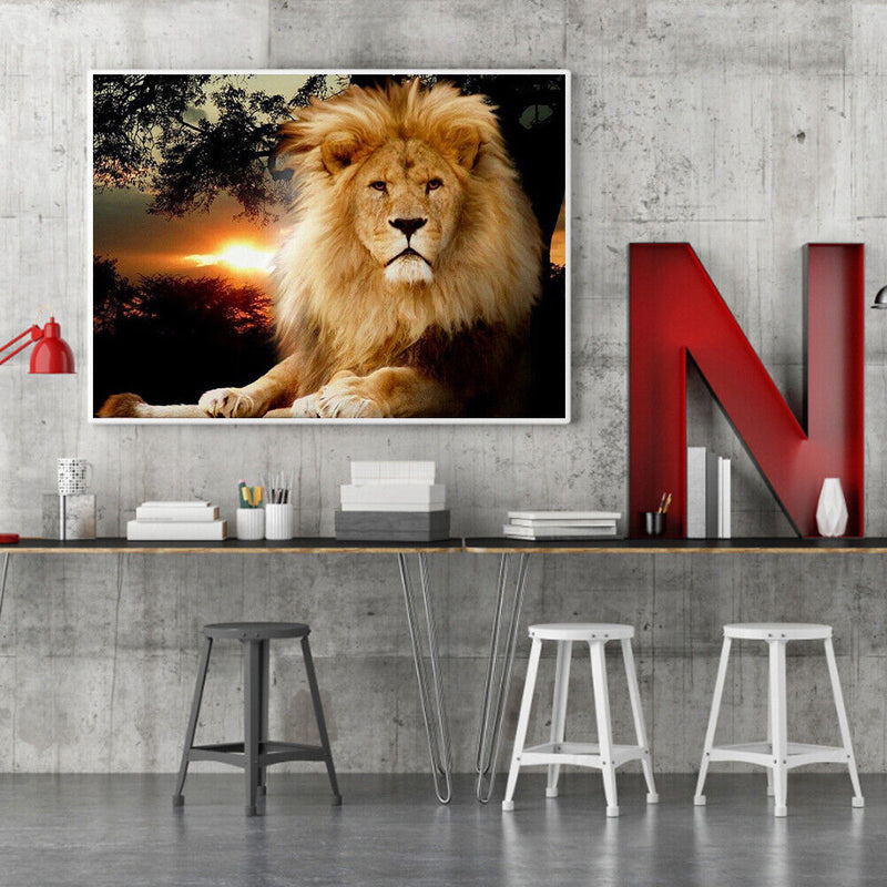 Lion Oil Paint By Numbers Canvas Drawing DIY Coloring Picture for Adults Child