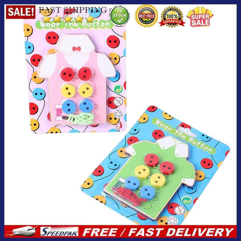 Kids Montessori Educational Toys Children Beads Lacing Board Wooden Toys