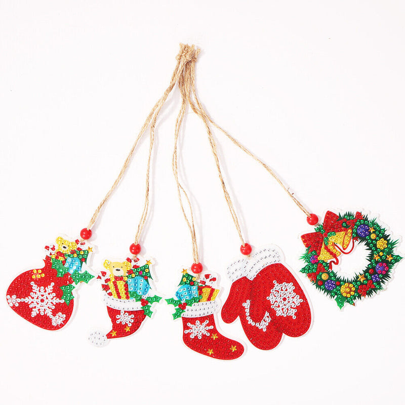 Double-side 5D Diamond Painting DIY Hanging Christmas Trees Pendant (GP009)