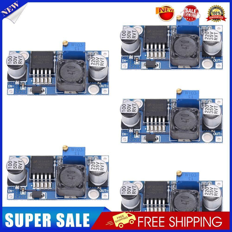 5x DC-DC 3A Buck Converter Adjustable Step-Down Power Supply Module LM2596S