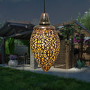 Solar Metallic Hollow Projection Lamp Outdoor Hanging Light Garden Decor Newly