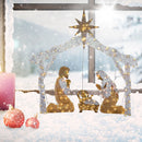 Nativity Scene Xmas LED Nativity Family Scene Silhouette Stake Warm White