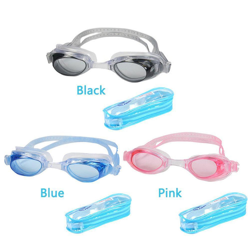 Anti UV Swimming Glasses Adults Kids Water Sport Anti-fog Goggles (Black)