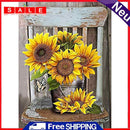 5D DIY Full Drill Round Shape Sunflower Rhinestone Diamond Drawing for Home
