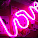 LED Love Neon Sign Light Romantic Wedding Party Valentine Lamp Decor (Pink)