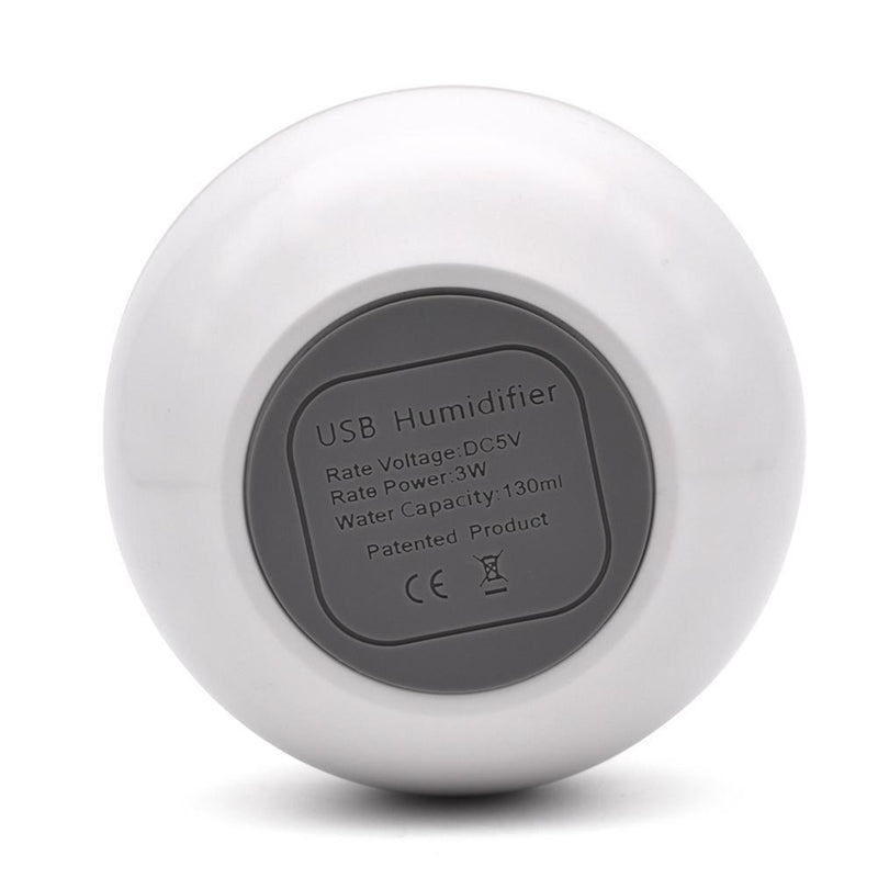 LED USB Induction Wood Grain Humidifier Ultrasonic Air Diffuser(White)