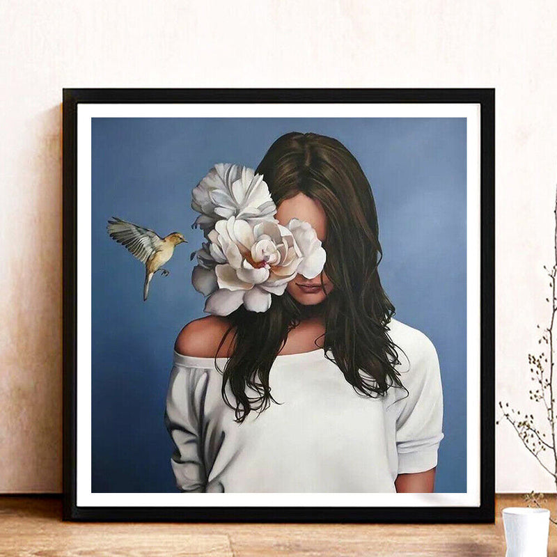 Flower Girl Oil Paint by Numbers Hand Painted Frameless Picture Home Ornament
