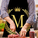 Letter M Kitchen Linen Apron Waterproof Household Cleaning Bibs (82x68cm)
