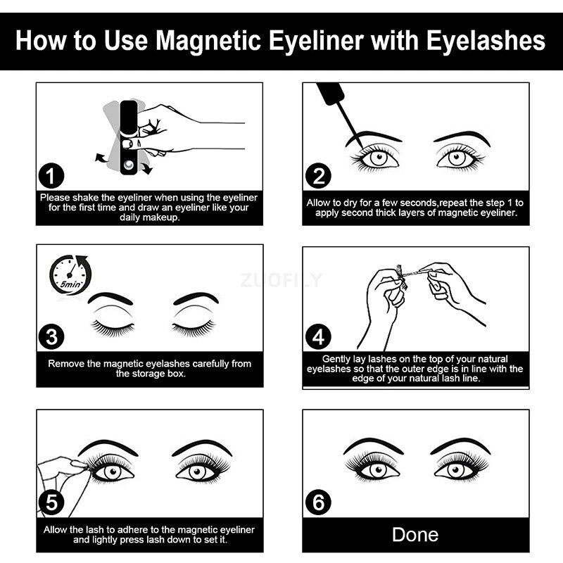 Black Magnetic Eyeliner Glue False Eyelash Extension Magic Self-adhesive Liquid