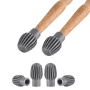 4pcs Silicone Drum Stick Practice Tip Head Drumstick Mute Damper (Grey) Newly