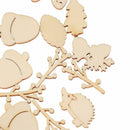 Mixed Handmade Mushroom Scrapbooking Wooden Craft Squirrel Leaves Shape