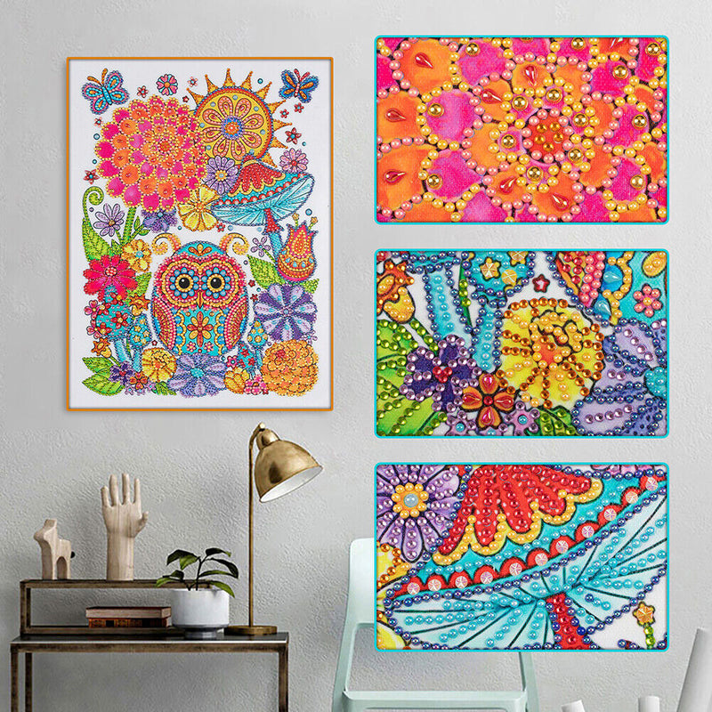 Partial Special Diamond Painting Set Large Eyes Bird Rhinestone Mosaic Picture