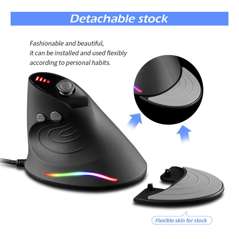 ZEALOTES Gaming Mouse Upright Optical Mouse Wired 12 Buttons Desktop Game Mouse