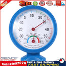Round Clock Shaped Indoor Outdoor Hygrometer Humidity Thermometer (Blue) Newly