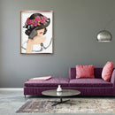 DIY Mosaic Kit 5D Round Painting Full Diamond Drill Woman with Flower Hat Gift